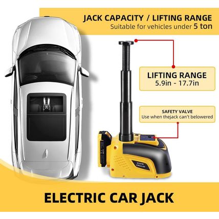 STANDTALL Electric Car Jack Hydraulic Cordless Remote Control 5 Ton 18V Automati