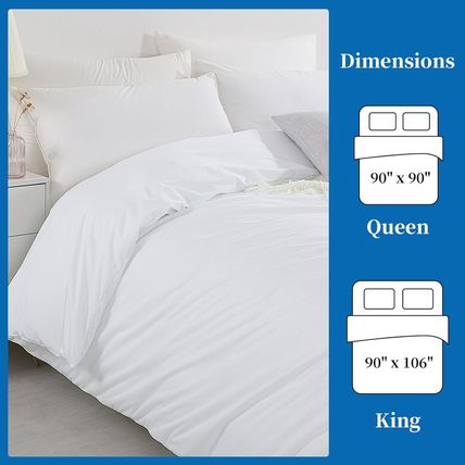 HOMBYS Breathable Waterproof Duvet Cover, Reversible White Queen Size Waterproof