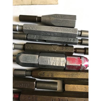 MIXED LOT GO NO GO PLUG GAGE,.385" THRU .3757,.3773,.383,.383,.386,.385 .395,ES