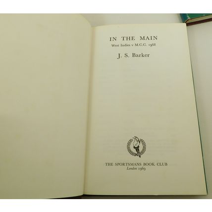 3x Cricket Sportsmans Book Club Titles - In The Main - Playing It Straight &c