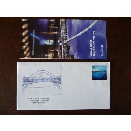 2002 GB 53rd NEPA Convention illustrated cover Gateshead Millenium Bridge SG2149