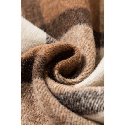 Light French Beige Flannel Plaid Double Flap Pocket Shacket