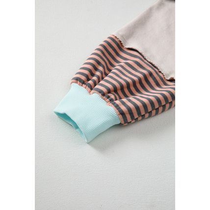 Jet Stream Striped Colorblock Patchwork Drop Shoulder Sweatshirt