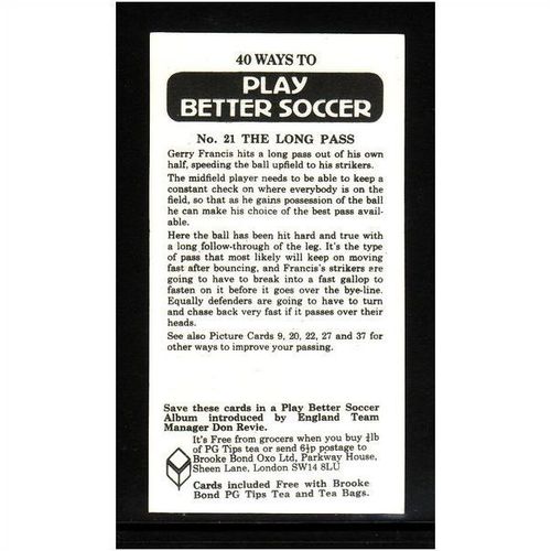 Brook Bond Play Better Soccer THE LONG PASS No 21 Mint