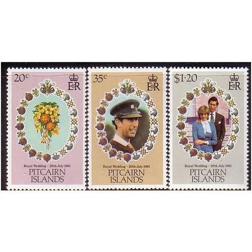 1981 Pitcairn Islands Sc# 206-8 Royal Wedding Mint NH set