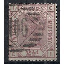 1877 SG141 2 1/2d Rosy-Mauve Plate 8 Good/Fine Used Check Letters "CI".