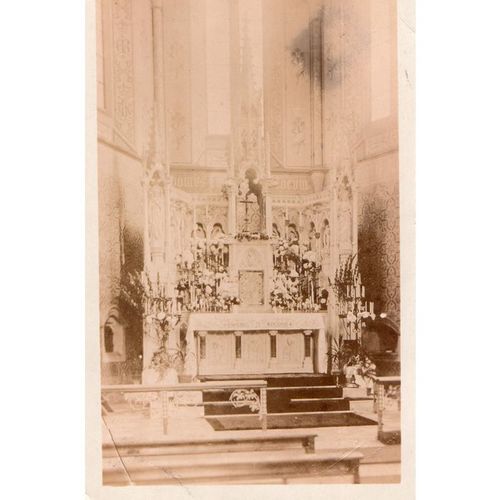 1907 RPPC Altar Wednesbury St Mary RC Church Harvest Festival