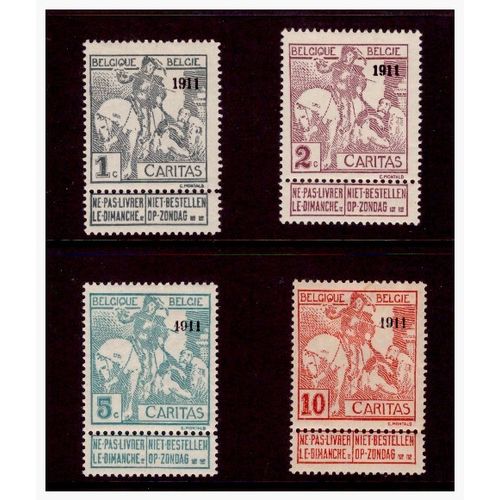 Belgium 1911 - Charity Stamps OVERPRINTS MH