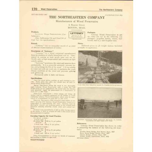 northeastern company 1916 letteney wood preservatives vintage catalog