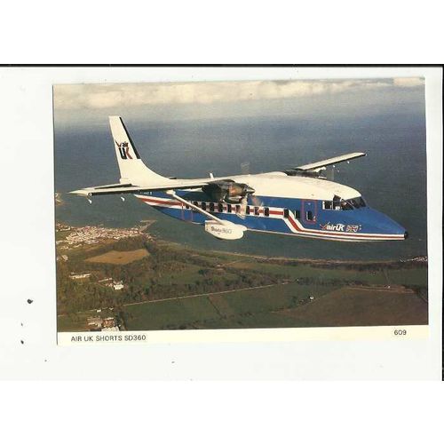 Aviation AIR UK SHORTS SD360 Postcard by Skilton & Fry (609)