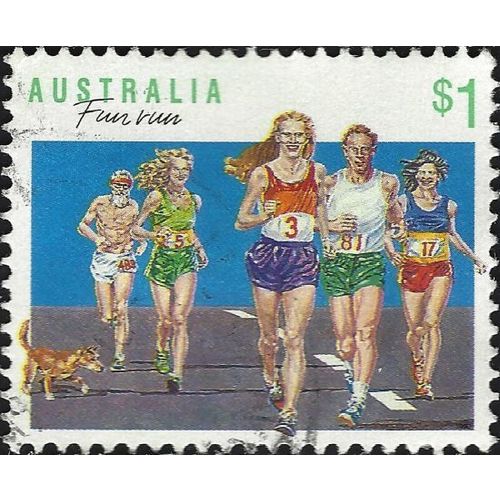 AUSTRALIA, SPORT, Fun run, blue 1990, $1, #4