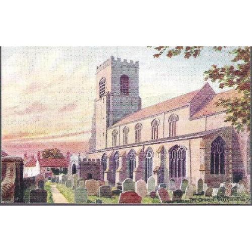 Wells-next-the-Sea, Norfolk - Church - Salmon postcard artist J Howard c.1930s