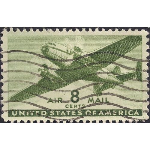 USA, AIR, Twin engine transport plane, green 1941, 8c