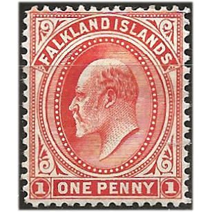 Falkland Islands 1904 SG44 1d Vermillion Mounted Mint . ..