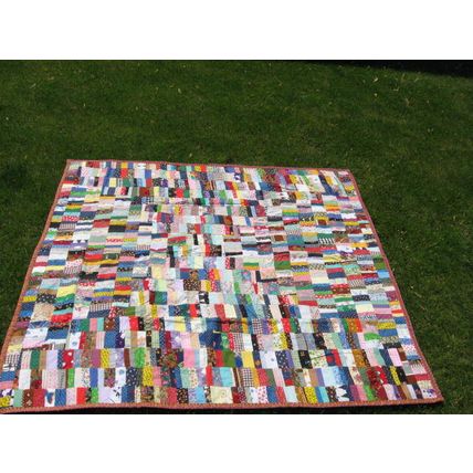 Flip N Fold Scrap Patchwork Quilt 983B 69x75 Handmade Sewing Fabric Quiltpolice