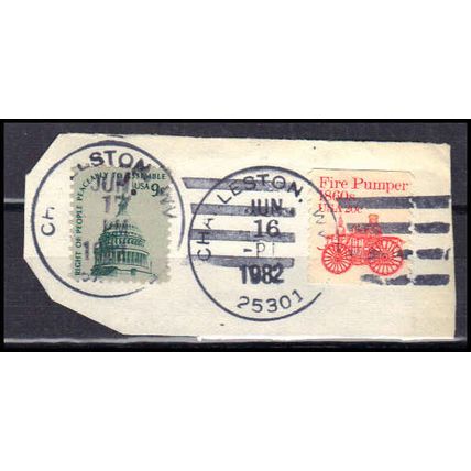 Used 1591 9c Capitol Dome 1908 Charleston, WV. E2119