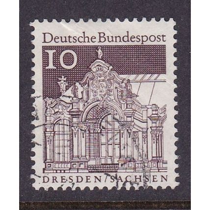 GERMANY 1964 ARCHITECTURE COLOURED BACKGROUND 10pf USED SG1368
