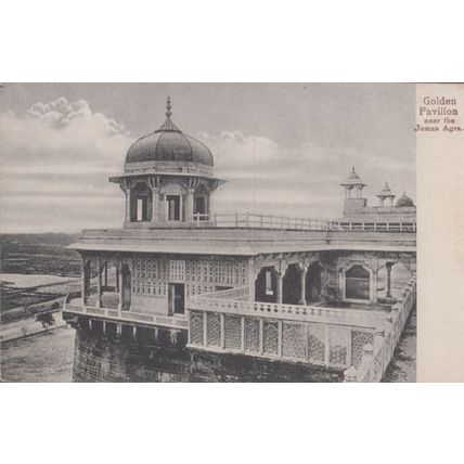 Golden Pavillion Near Jumna Agra India Antique Postcard