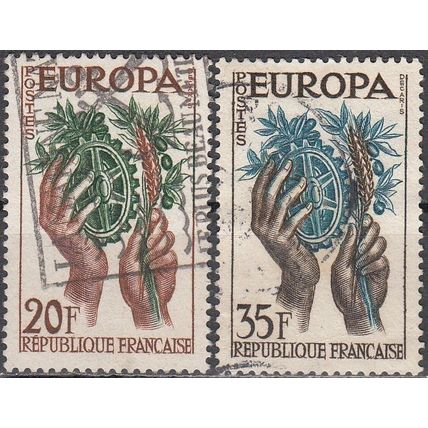 France 1957 Michel 1157 - 1158 O Cote (2008) 2.00 € Europa CEPT Cachet rond