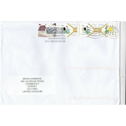 Netherlands 2019 Amsterdam-Camberley Surrey Large Cover typed VGC