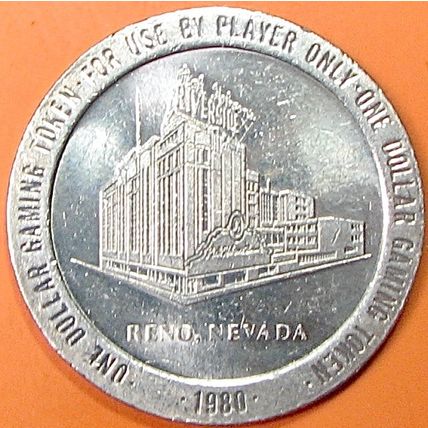 Riverside. $1 Casino Token. Reno, NV. 33A.