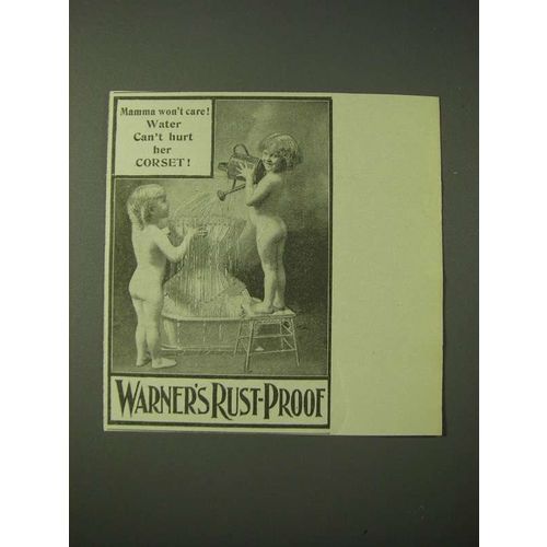 1900 Warner's Rust-Proof Corsets Ad - Mamma won't care! Water can't hurt