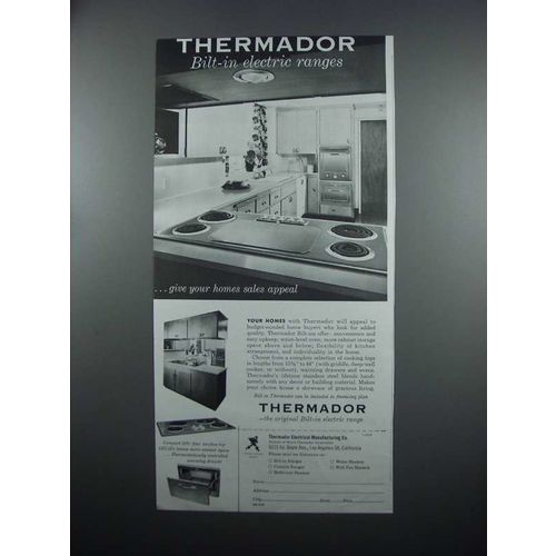 1954 Thermador Bilt-In Electric Ranges Ad