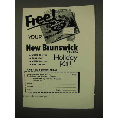 1954 New Brunswick Canada Tourism Ad