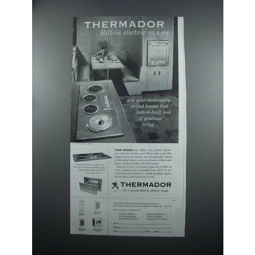 1954 Thermador Ad - Bilt-In Electric Ranges