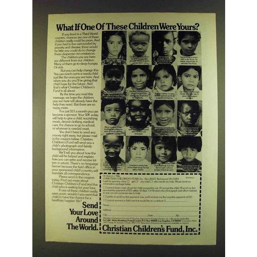 1980 Christian Children's Fund Ad - What If Were Yours