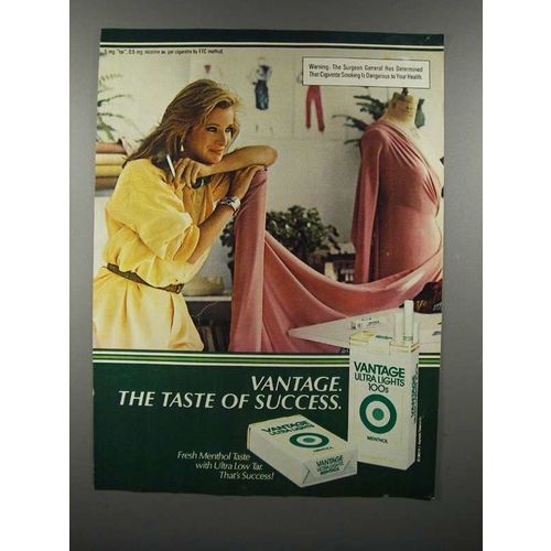 1983 Vantage Menthol Cigarette Ad - Taste of Success