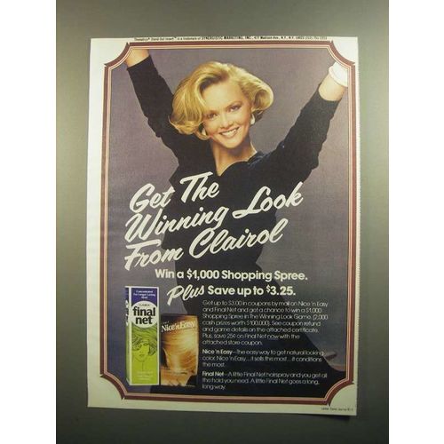 1984 Clairol Ad - Final Net Hair Spray, Nice 'n Easy