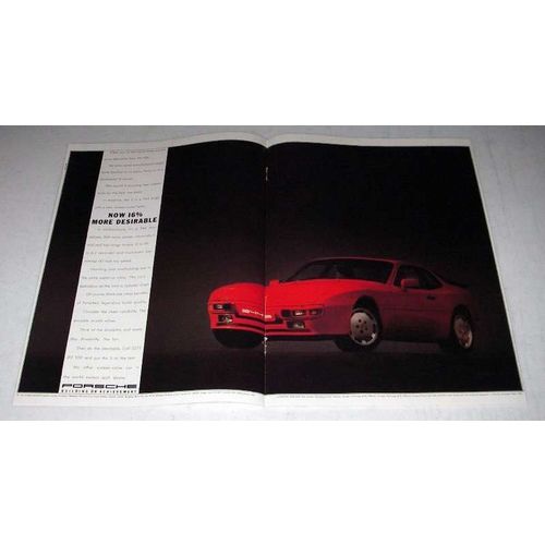 1987 Porsche 944S Car Ad - 16% More Desirable