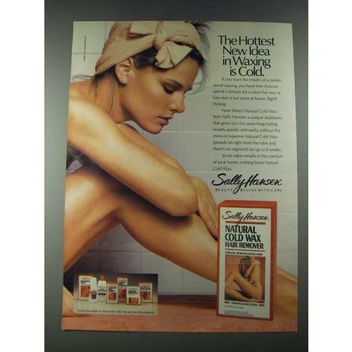 1987 Sally Hansen Natural Cold Wax Hair Remover Ad - The Hottest New Idea