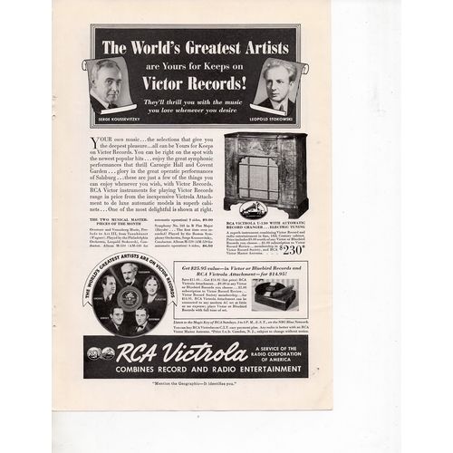 RCA Victrola vintage magazine Print Ad February 1939
