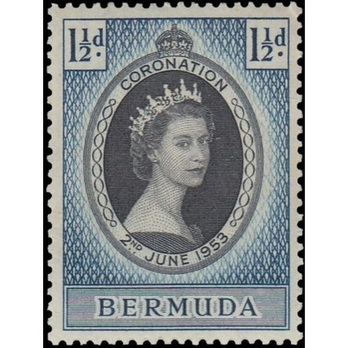 Bermuda QEII 1953 1½d Coronation Mounted Mint MM SG 142 Sc 142 CD 312 stamp