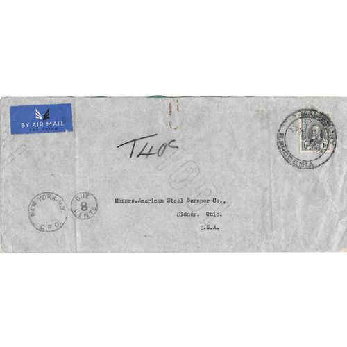 Southern Rhodesia #26a Air Mail RARE Franking 1936 Perf 11.5