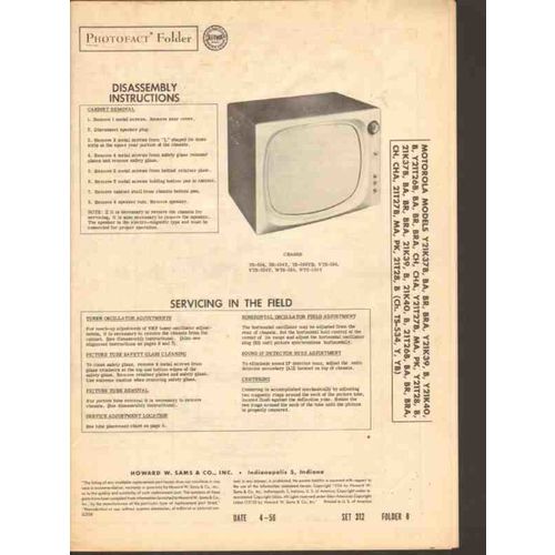 MOTOROLA chassis TS-534xx TV television receiver Sams Photofact manual