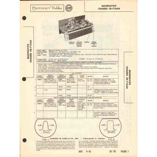 MAGNAVOX chassis CR-716AA AM radio receiver Sams Photofact manual