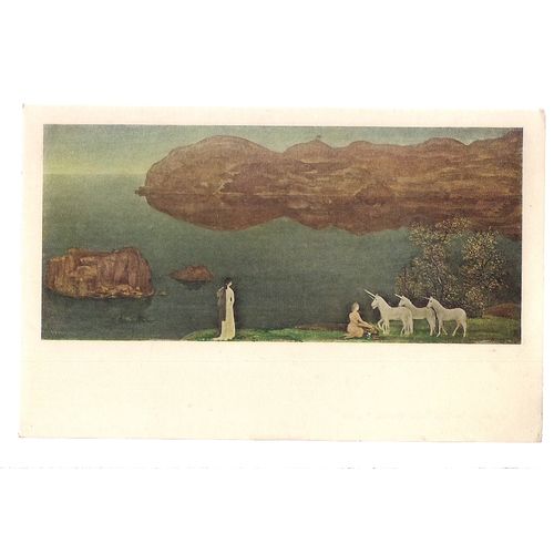 UNICORNS by Arthur E Davies unused vintage postcard Metropolitan Museum US