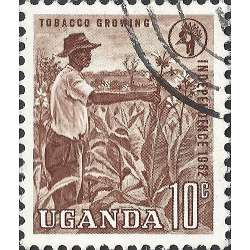 UGANDA, Agriculture, Tobacco, brown 1962, 10c, #2