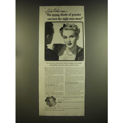 1939 Lady Esther Powder Ad - Lady Esther says - the wrong shade of powder