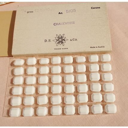 12 Swarovski Chalkwhite Rectangle Glass Beads 12.5 x 10mm #5105 Chalk White 107