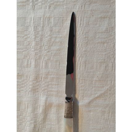 Vintage / Classic, 18cm Letter Opener - Mother of Pearl Handle + Silver Ferrule