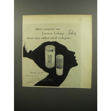 1951 Lucien Lelong Solid Cologne Ad - More women use Lucien Lelong