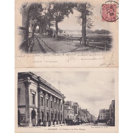 Saumur Chardonnet Theater 2x Antique French Postcard s