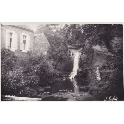 Wimille Lake Waterfall French Vintage Real Photo Postcard
