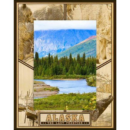 Alaska The Last Frontier Laser Engraved Wood Picture Frame Portrait (3 x 5)