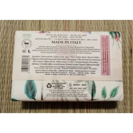Rose Soap 200g La Florentina Vegan OK Rose of May
