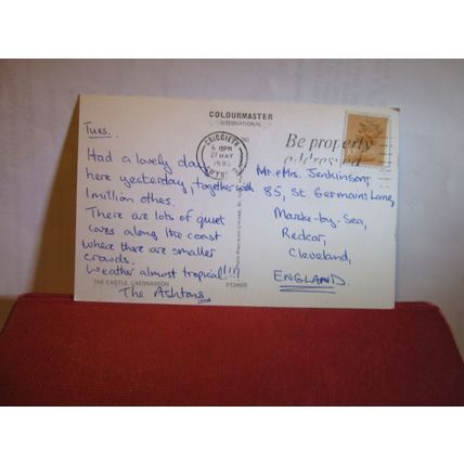 CAERNARVON CASTLE, used postcard 1980 pm =